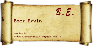 Bocz Ervin névjegykártya